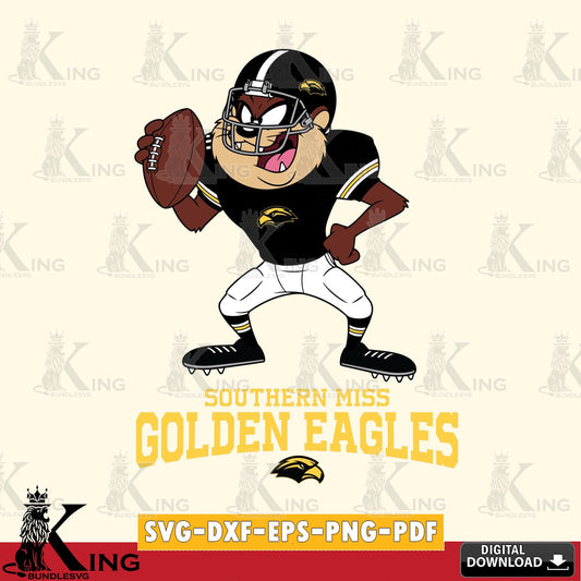 Southern Miss Golden Eagles Taz Football Player SVG file, Cut file  , Digital Download , Instant Download, Taz svg, NCAA svg