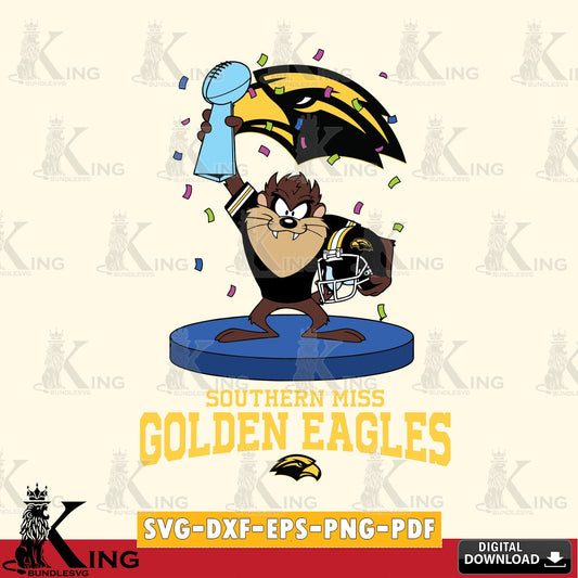 Southern Miss Golden Eagles Taz Trophy Podium SVG file, Cut file  , Digital Download , Instant Download, Taz svg, NCAA svg