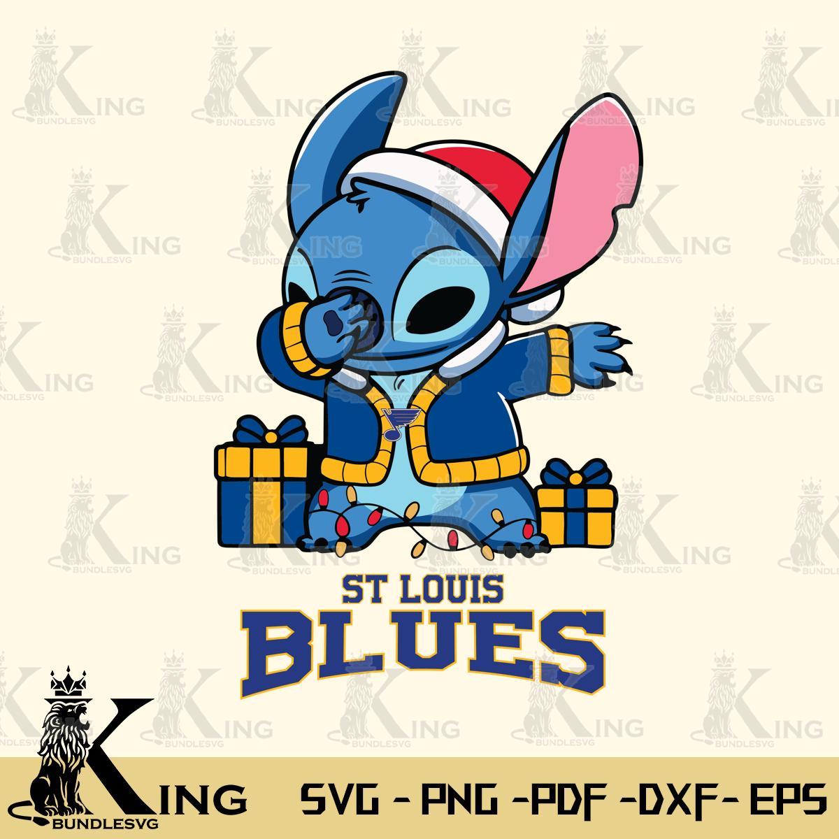 St Louis Blues Stitch Merry Christmas Svg Eps Dxf Png File, Digital Download