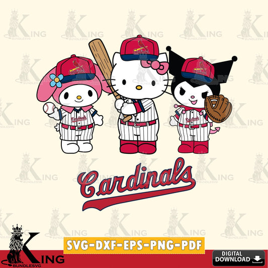 Detailed illustration of St Louis Cardinals Kawaii team baseball player, a high-quality vector for DIY scrapbooking and home decor