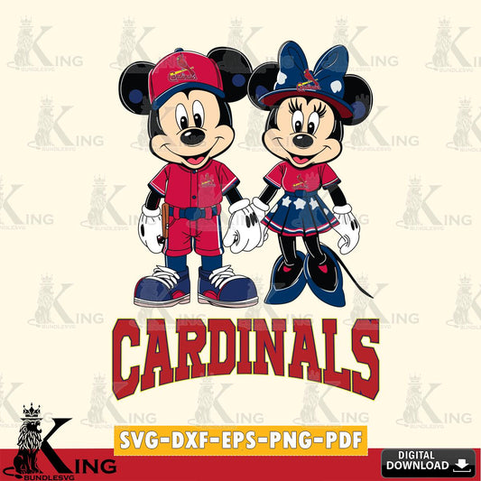 St Louis Cardinals Mickey Minnie Baseball SVG File, MLB for Cricut, Silhouette, Digital Download , file cut