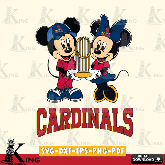 St Louis Cardinals Mickey Minnie Mouse Champions SVG File, MLB for Cricut, Silhouette, Digital Download , file cut