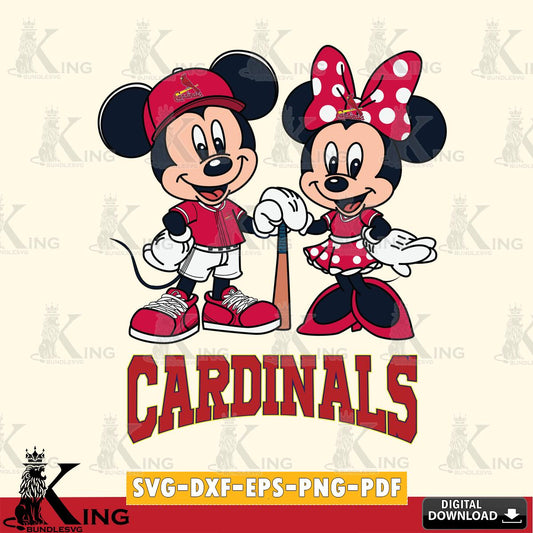 St Louis Cardinals Mickey Minnie Mouse Sport SVG File, MLB for Cricut, Silhouette, Digital Download , file cut