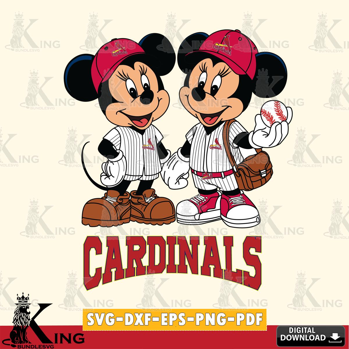 St Louis Cardinals Mickey Minnie Mouse couple SVG File, MLB for Cricut, Silhouette, Digital Download , file cut