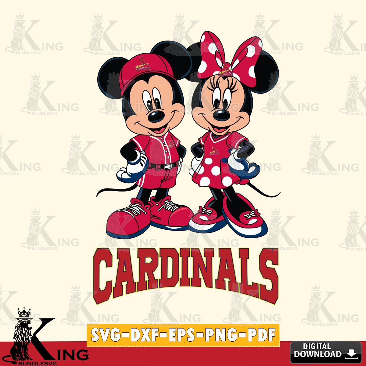 St Louis Cardinals Mickey Minnie Mouse couple sport SVG File, MLB for Cricut, Silhouette, Digital Download , file cut