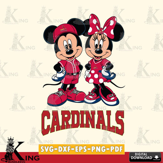 St Louis Cardinals Mickey Minnie Mouse couple sport SVG File, MLB for Cricut, Silhouette, Digital Download , file cut