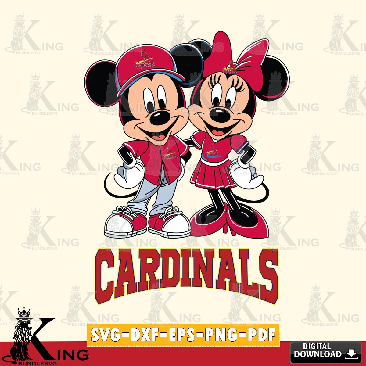 St Louis Cardinals Mickey Minnie Mouse smile SVG File, MLB for Cricut, Silhouette, Digital Download , file cut