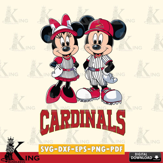 St Louis Cardinals Mickey Minnie Sport SVG File, MLB for Cricut, Silhouette, Digital Download , file cut