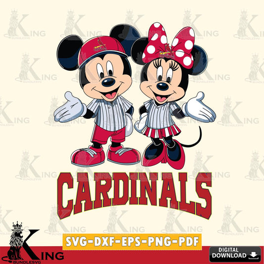 St Louis Cardinals Mickey Minnie couple SVG File, MLB for Cricut, Silhouette, Digital Download , file cut