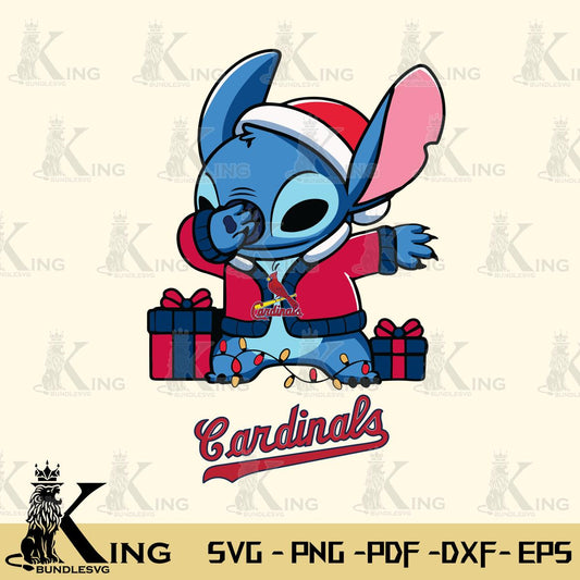 St Louis Cardinals Stitch Merry Christmas Svg Eps Dxf Png File, Digital Download