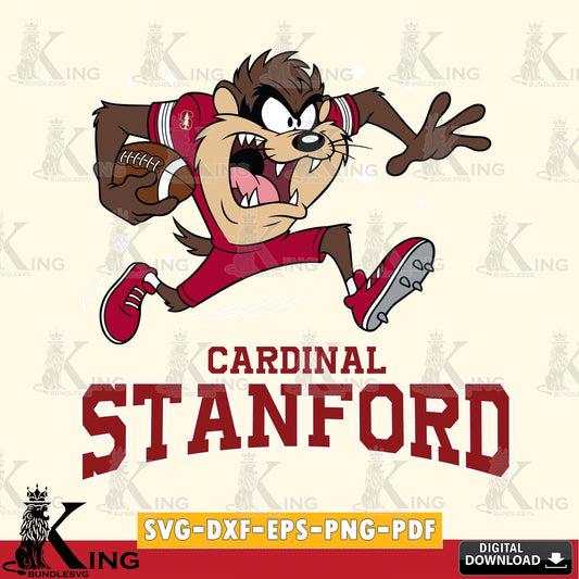 Stanford Cardinal Angry Taz Football SVG file, Cut file  , Digital Download , Instant Download, Taz svg, NCAA svg