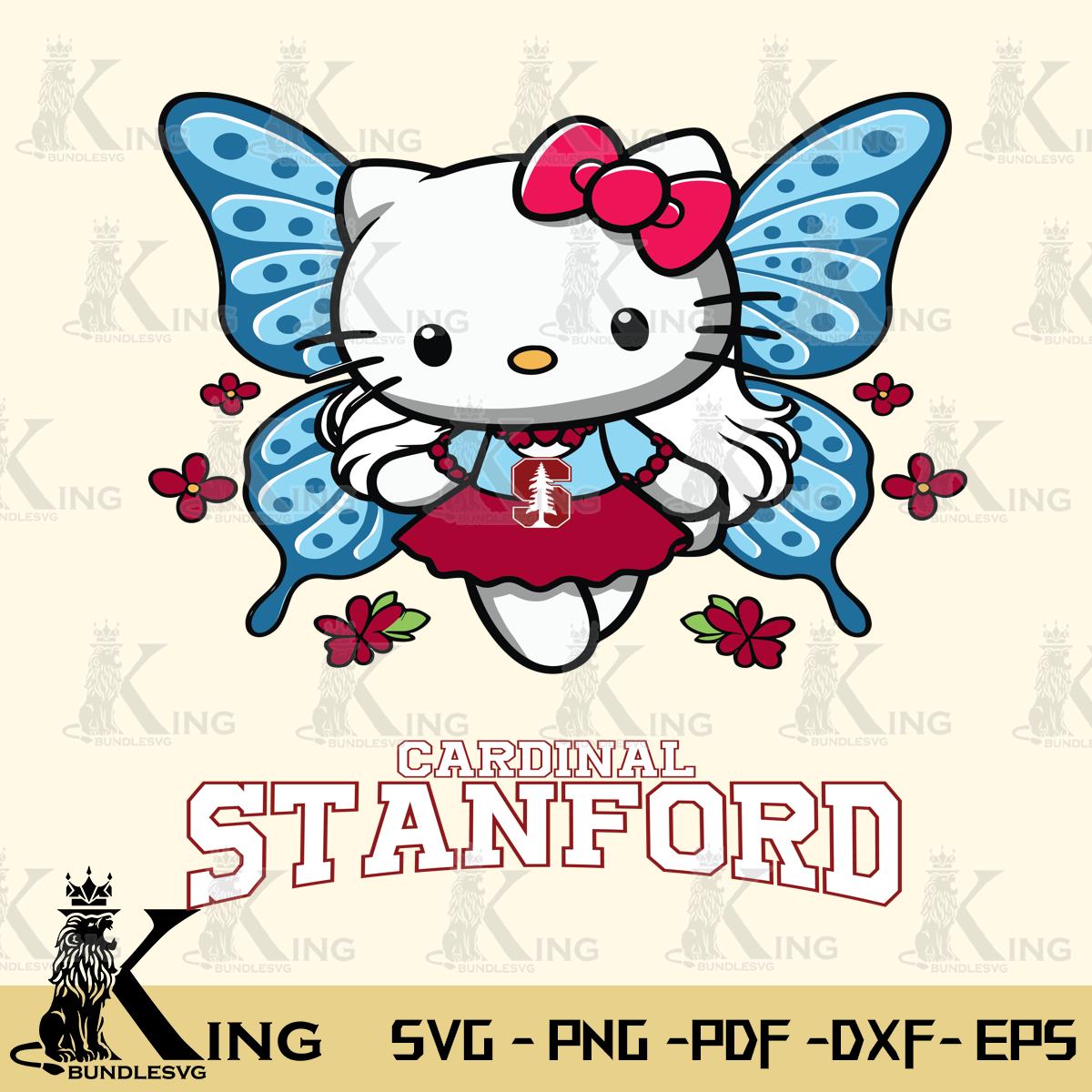 Stanford Cardinal Butterfly Kitty Charm Svg Eps Dxf Png File, Digital Download