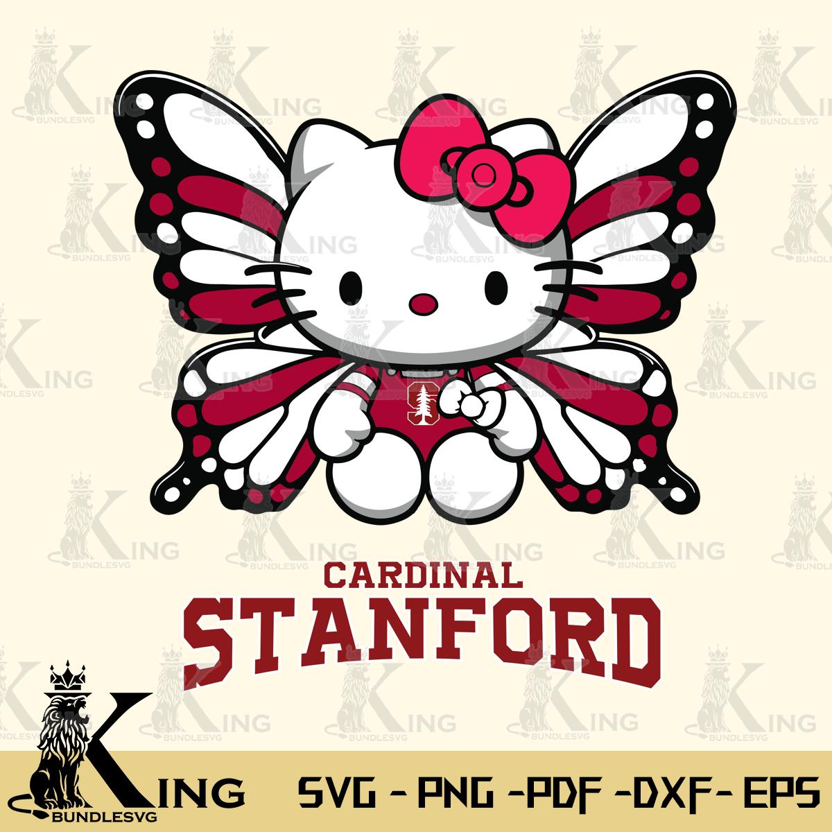 Stanford Cardinal Butterfly Kitty Delight Svg Eps Dxf Png File, Digital Download