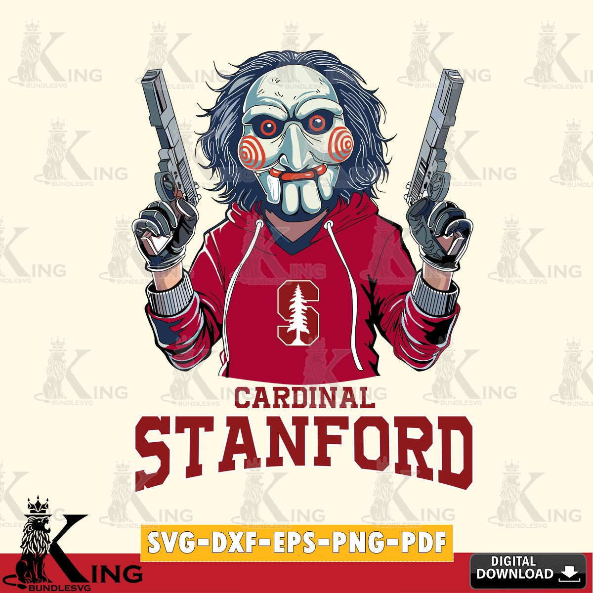 Unique artwork depicting Stanford Cardinal Jigsaw Billy Football, NCAA, vector art for engraving, cutting, and printing