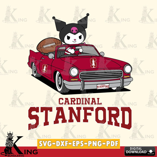 Stanford Cardinal Kuromi Car Football Game SVG file, Cricut, Cut file  , Digital Download , Instant Download, Sanrio svg, Clipart