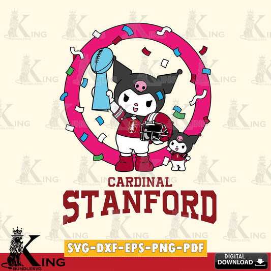 Stanford Cardinal Kuromi Football Champion SVG file, Cricut, Cut file  , Digital Download , Instant Download, Sanrio svg, Clipart