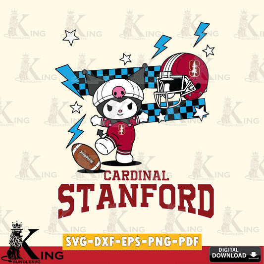 Stanford Cardinal Kuromi Game Day SVG file, Cricut, Cut file  , Digital Download , Instant Download, Sanrio svg, Clipart