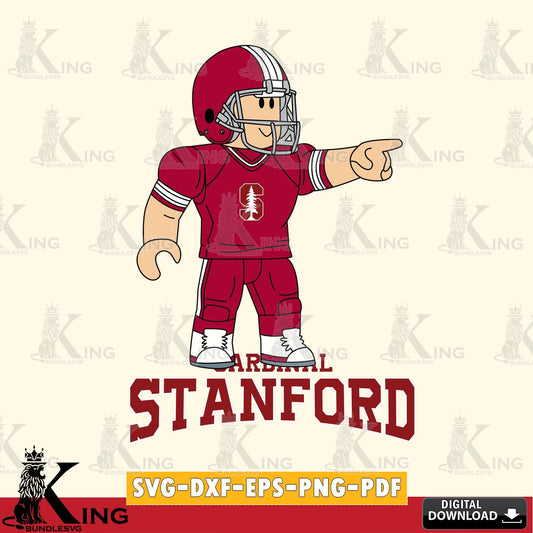 Stanford Cardinal Roblox Player Football SVG file , NCAA Cricut,  File cut , Digital Download , PDF File