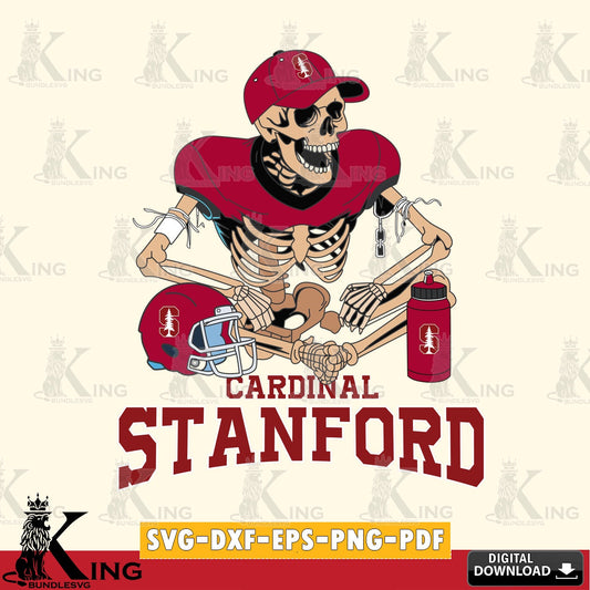 Printable art of Stanford Cardinal Skeleton Player Football NCAA cut file, digital download for Cricut Maker and paper crafts