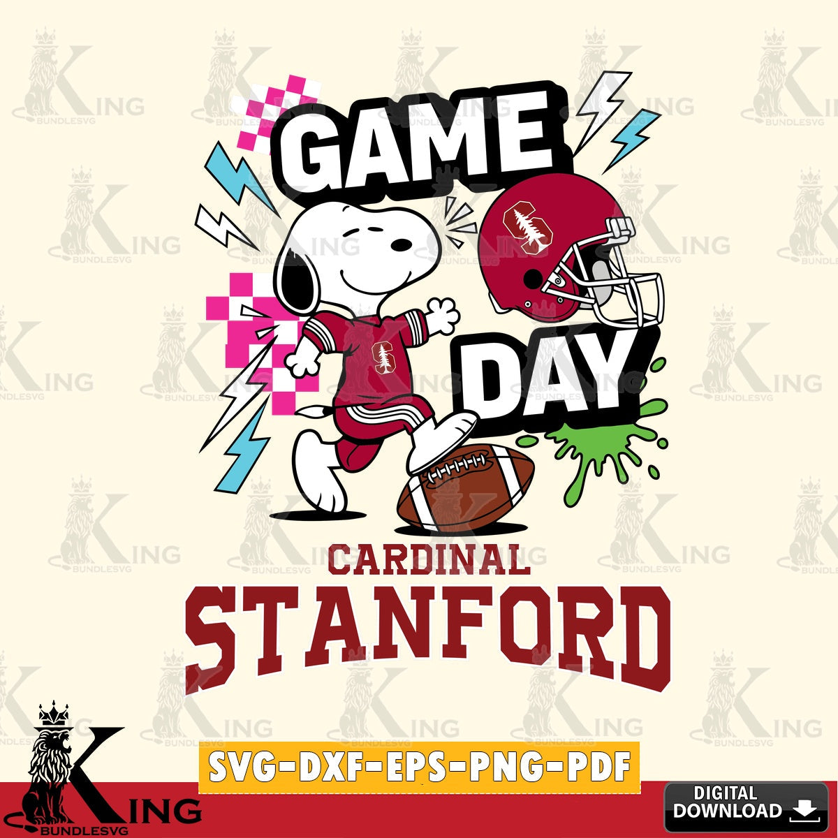 Stanford Cardinal Snoopy Game day SVG, Cricut, Cut file  , Digital Download , Instant Download, Peanuts svg, NCAA svg, Football svg, Sport svg