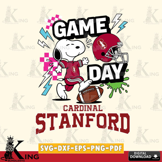 Stanford Cardinal Snoopy Game day SVG, Cricut, Cut file  , Digital Download , Instant Download, Peanuts svg, NCAA svg, Football svg, Sport svg