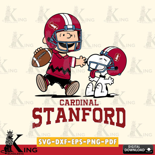 Stanford Cardinal Snoopy and Peanut Fun SVG, Cricut, Cut file  , Digital Download , Instant Download, Peanuts svg, NCAA svg, Football svg, Sport svg