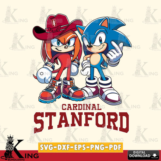 Stanford Cardinal Sonic & Knuckles Football Mascot SVG file, Vector , Digital Download , PDF File , Instant Download
