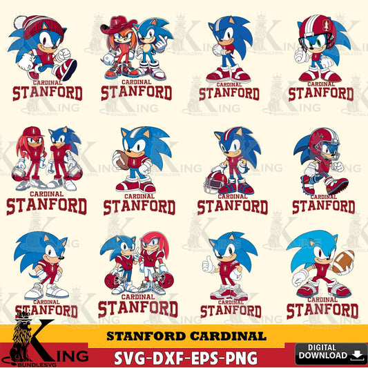 Mega bundle containing Stanford Cardinal Sonic & Knuckles NCAA Football, a cut file ideal for vinyl projects and T-shirt printing