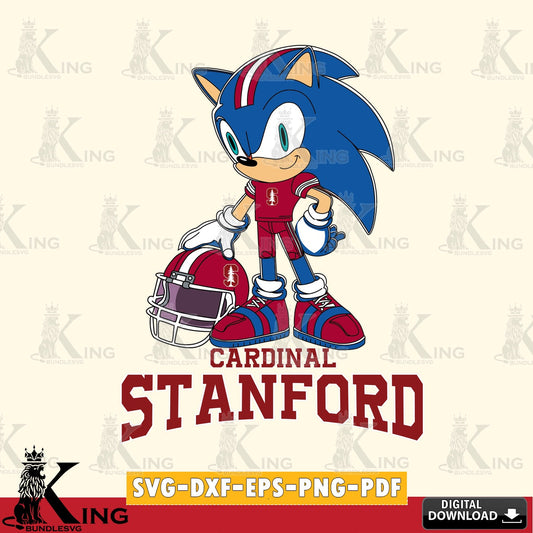 Custom design featuring Stanford Cardinal Sonic Player Football SVG PNG files perfect for Cricut and Silhouette cutting