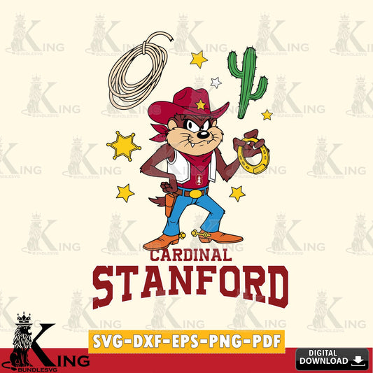 Stanford Cardinal Taz Cowboy Western SVG file, Cut file  , Digital Download , Instant Download, Taz svg, NCAA svg