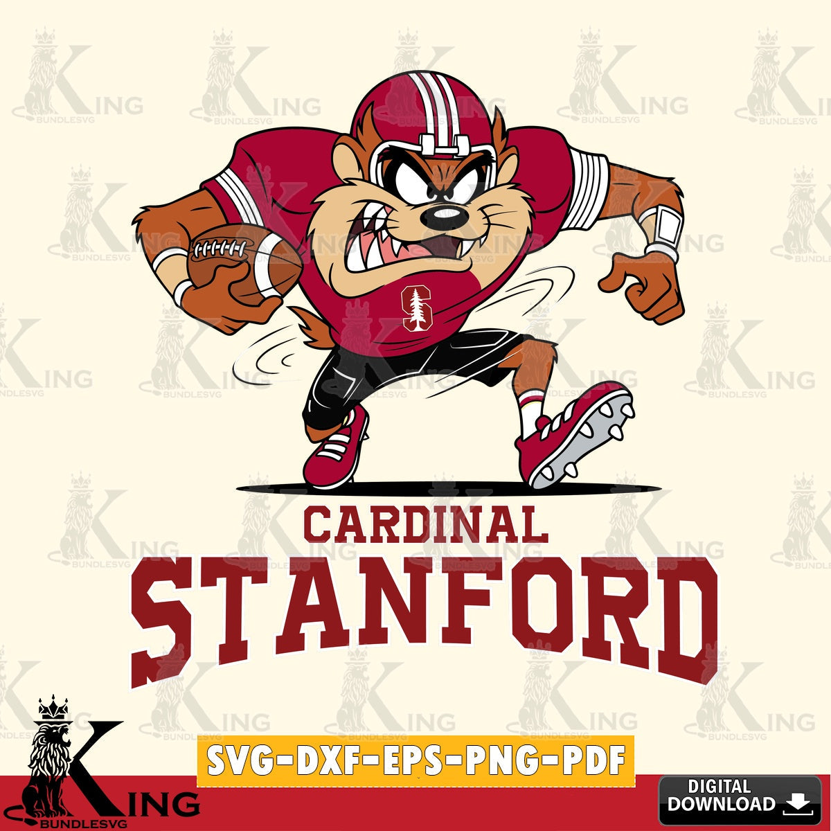 Stanford Cardinal Taz Football Helmet SVG file, Cut file  , Digital Download , Instant Download, Taz svg, NCAA svg