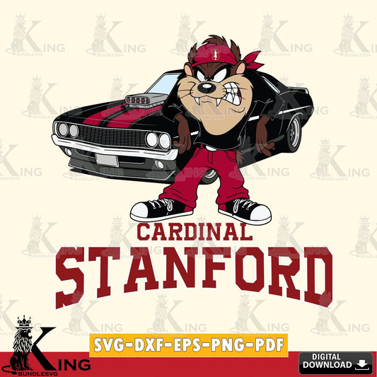 Stanford Cardinal Taz Racing Car SVG file, Cut file  , Digital Download , Instant Download, Taz svg, NCAA svg
