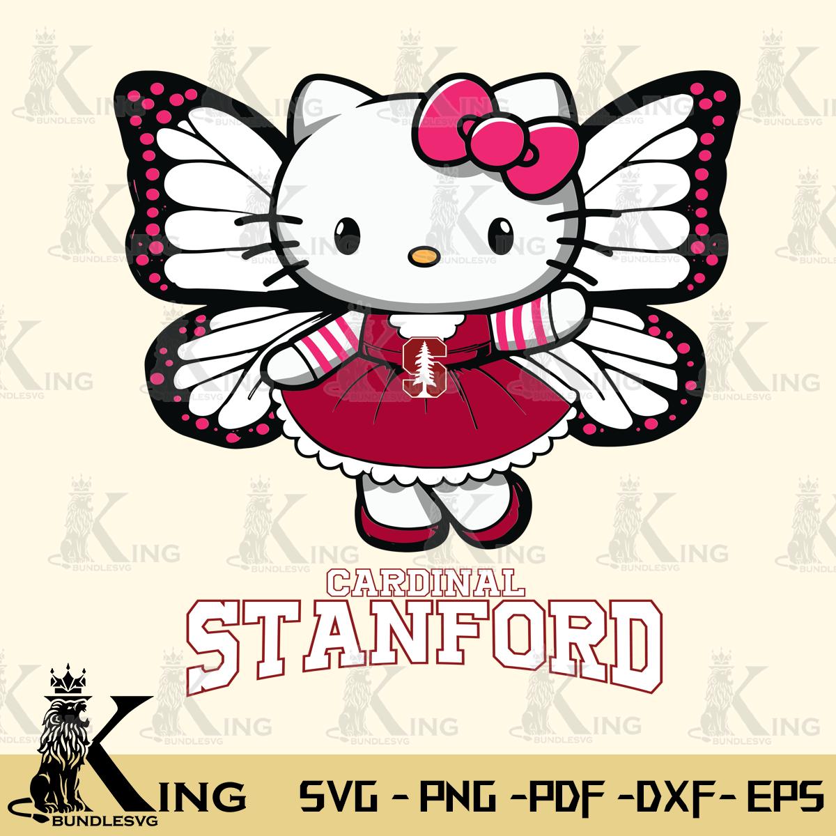 Stanford Cardinal Whimsical Kitty Wings Svg Eps Dxf Png File, Digital Download