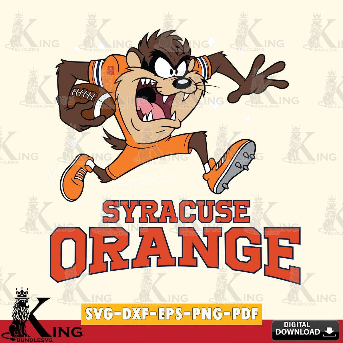 Syracuse Orange Angry Taz Football SVG file, Cut file  , Digital Download , Instant Download, Taz svg, NCAA svg