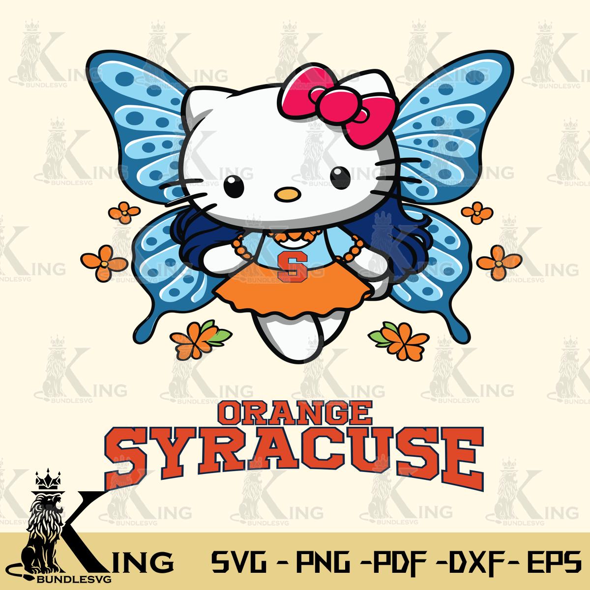 Syracuse Orange Butterfly Kitty Charm Svg Eps Dxf Png File, Digital Download