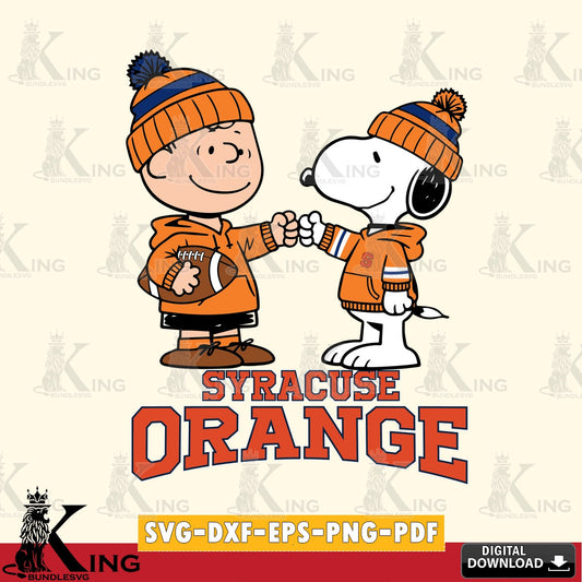 Syracuse Orange CharlieBrown Football Fist Bump SVG, Cricut, Cut file  , Digital Download , Instant Download, Peanuts svg, NCAA svg, Football svg, Sport svg