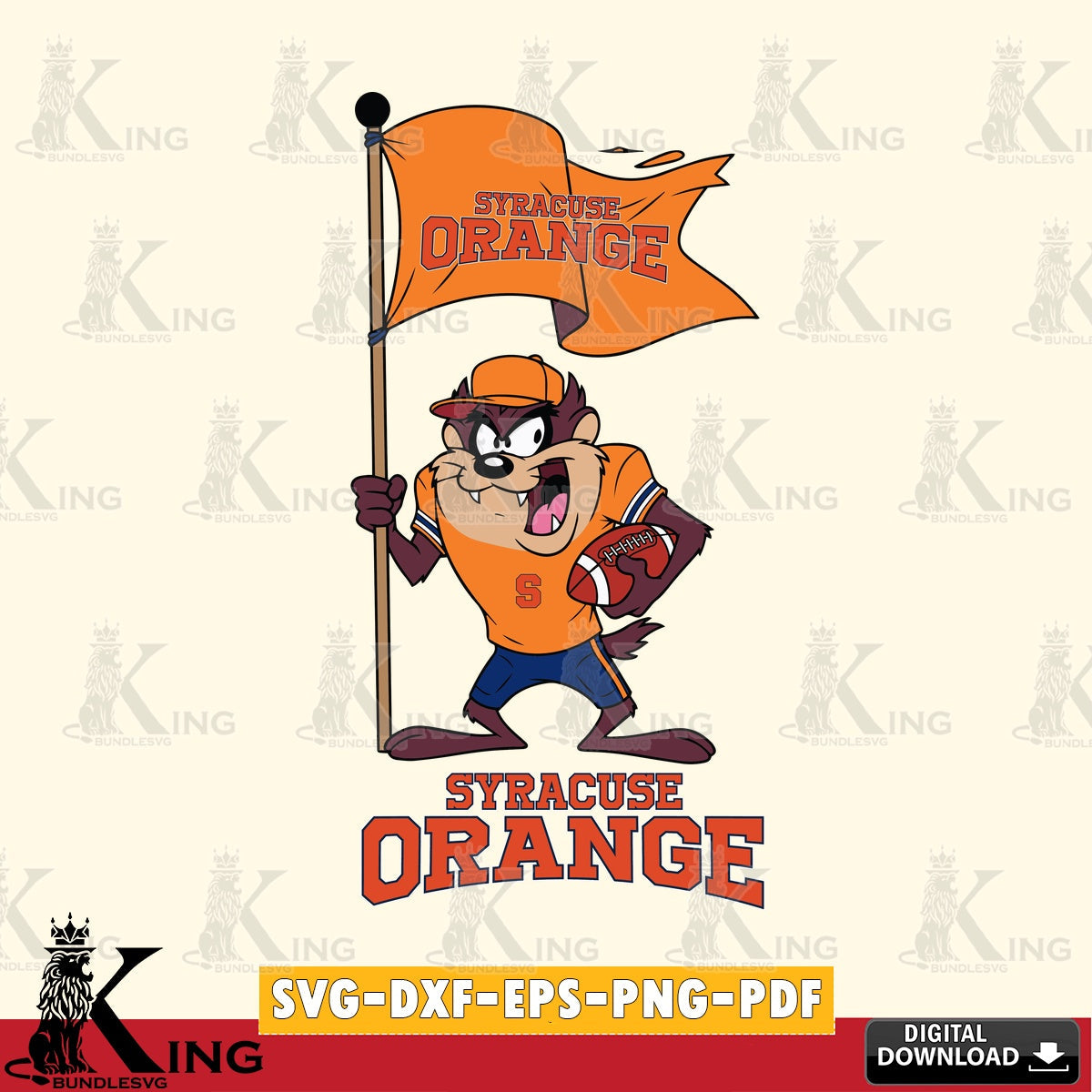 Syracuse Orange Football Taz Flag Art SVG file, Cut file  , Digital Download , Instant Download, Taz svg, NCAA svg