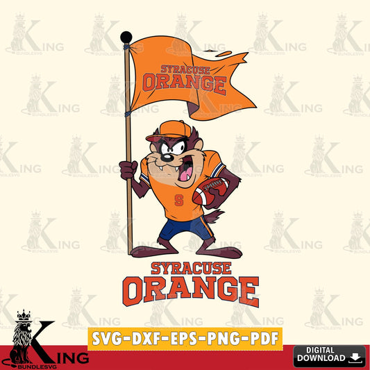 Syracuse Orange Football Taz Flag Art SVG file, Cut file  , Digital Download , Instant Download, Taz svg, NCAA svg