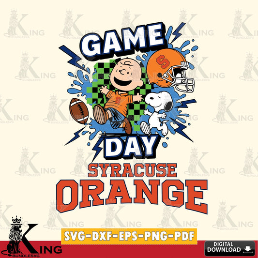 Syracuse Orange Game Day Peanuts SVG, Cricut, Cut file  , Digital Download , Instant Download, Peanuts svg, NCAA svg, Football svg, Sport svg