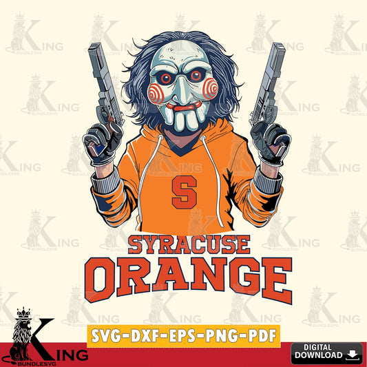 Artistic drawing of a Syracuse Orange Jigsaw Billy Football, NCAA, SVG cut file for personalized gifts and laser projects