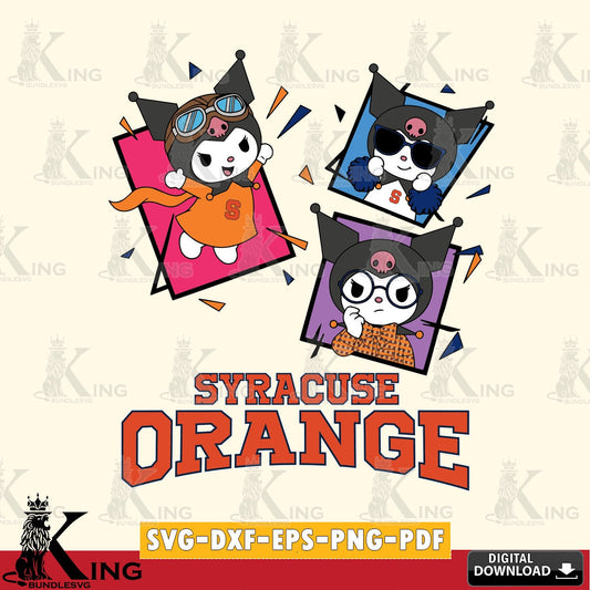 Syracuse Orange Kuromi Action Football SVG file, Cricut, Cut file  , Digital Download , Instant Download, Sanrio svg, Clipart