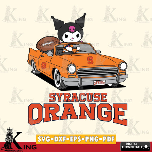 Syracuse Orange Kuromi Car Football Game SVG file, Cricut, Cut file  , Digital Download , Instant Download, Sanrio svg, Clipart