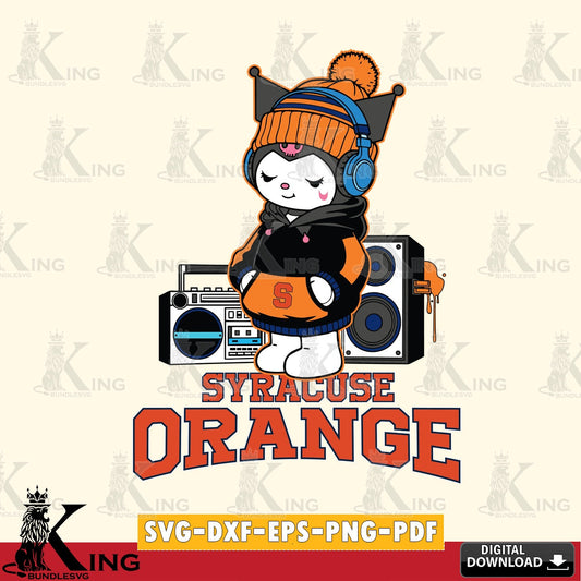 Syracuse Orange Kuromi Football Music SVG file, Cricut, Cut file  , Digital Download , Instant Download, Sanrio svg, Clipart