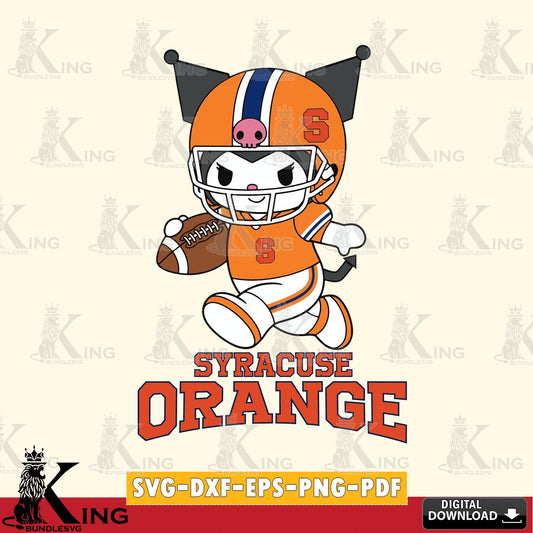 Syracuse Orange Kuromi Football Run SVG file, Cricut, Cut file  , Digital Download , Instant Download, Sanrio svg, Clipart