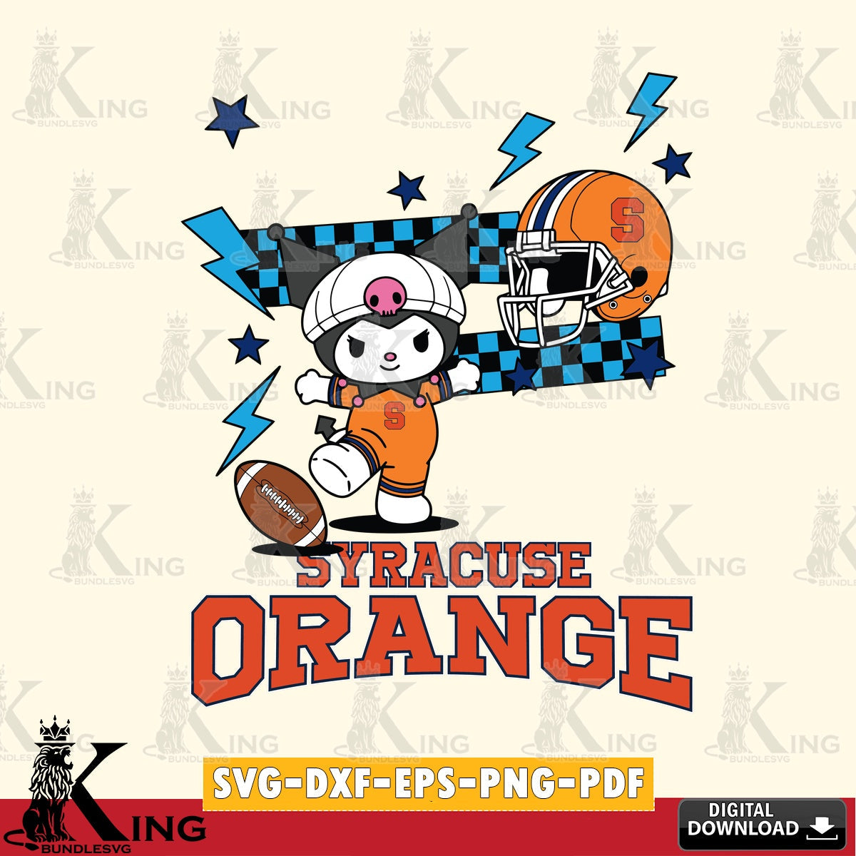 Syracuse Orange Kuromi Game Day SVG file, Cricut, Cut file  , Digital Download , Instant Download, Sanrio svg, Clipart