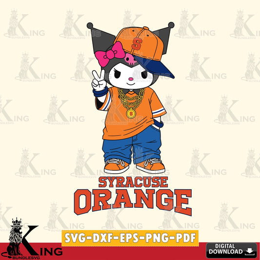 Syracuse Orange Kuromi Streetwear Style SVG file, Cricut, Cut file  , Digital Download , Instant Download, Sanrio svg, Clipart