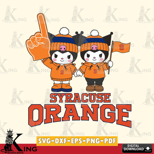 Syracuse Orange Kuromi rugby Fan SVG file, Cricut, Cut file  , Digital Download , Instant Download, Sanrio svg, Clipart