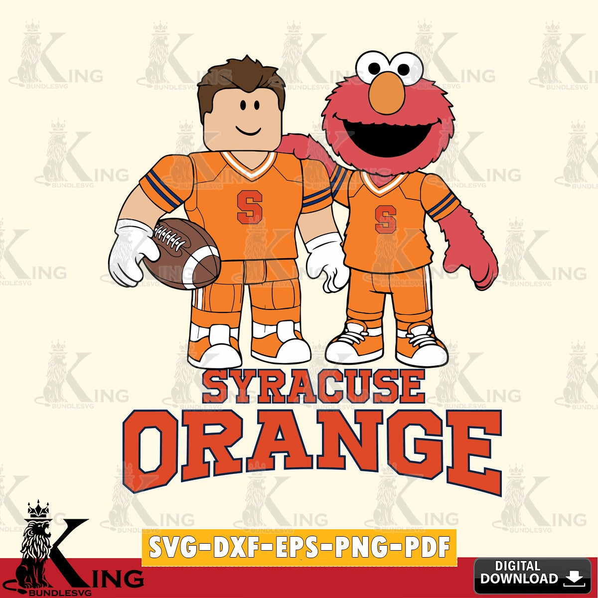Syracuse Orange Roblox & Elmo Football SVG file , NCAA Cricut,  File cut , Digital Download , PDF File