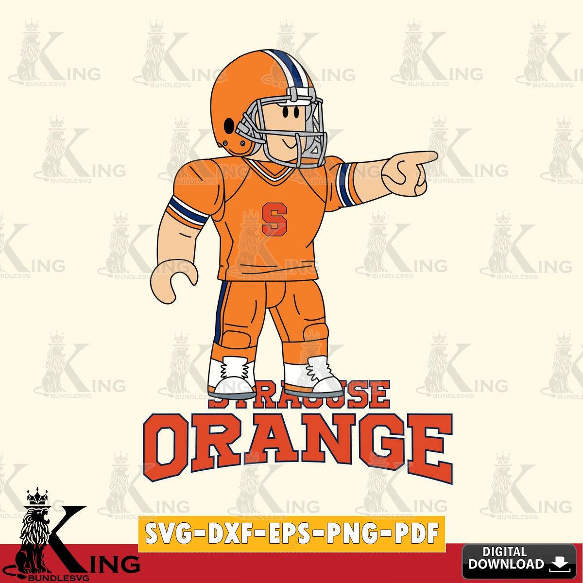Syracuse Orange Roblox Player Football SVG file , NCAA Cricut,  File cut , Digital Download , PDF File