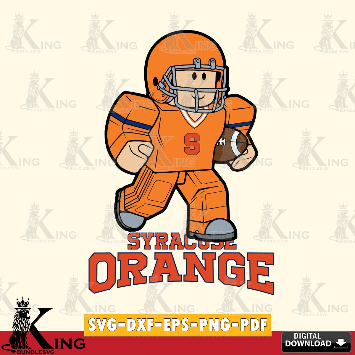 Syracuse Orange Roblox Player Rugby SVG file , NCAA Cricut,  File cut , Digital Download , PDF File